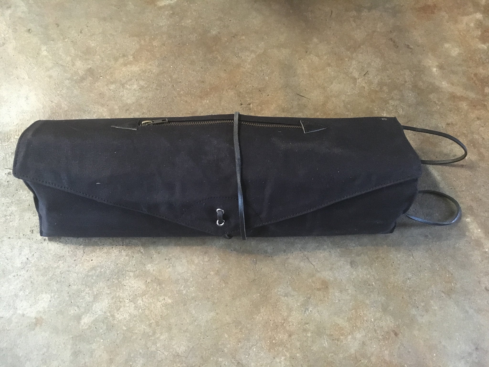 Waxed Canvas Stick Roll-Up Bag