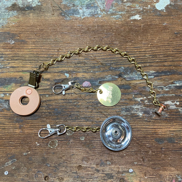 Clip on Leather cymbal sizzle chain