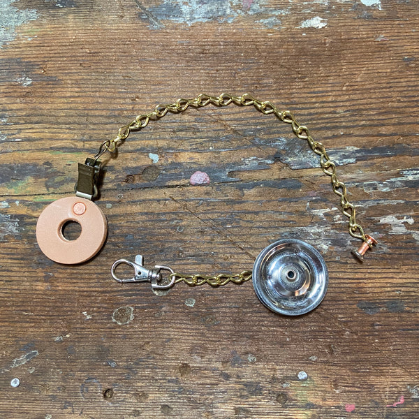 Clip on Leather cymbal sizzle chain